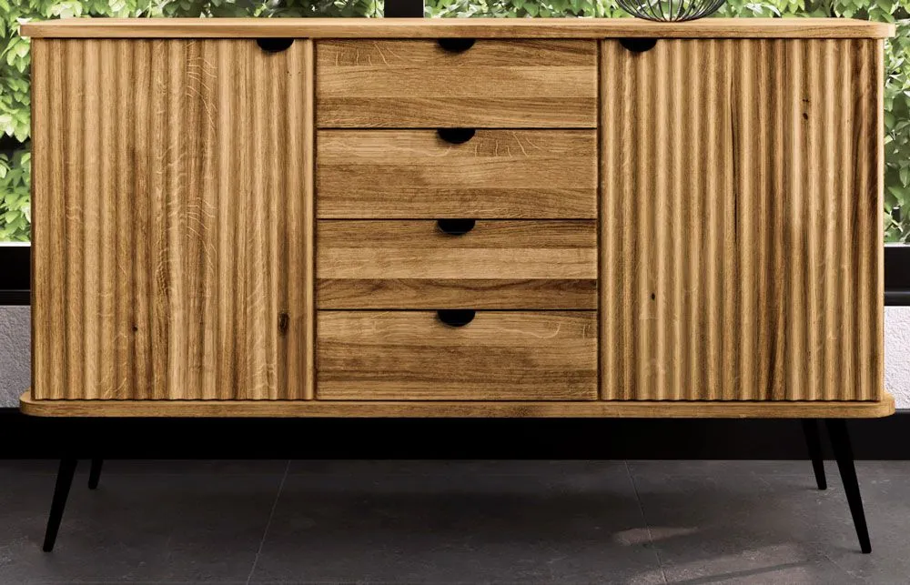 Kommode Rolleston 15 Wildeiche massiv geölt - Abmessungen: 87 x 144 x 46 cm (H x B x T)