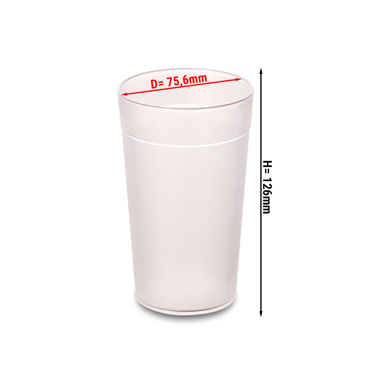 (100 Stück) Polycarbonat Milchglas - 300 ml