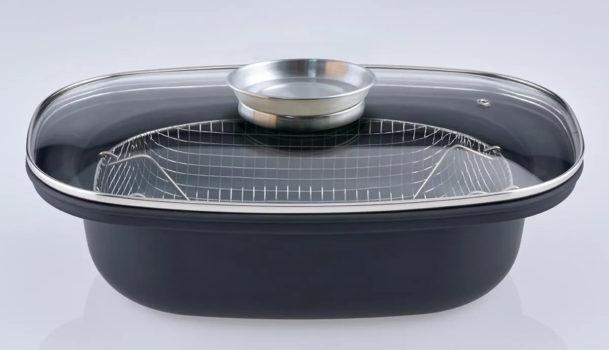 Aromabräter 39 x 25cm mit Drahteinsatz