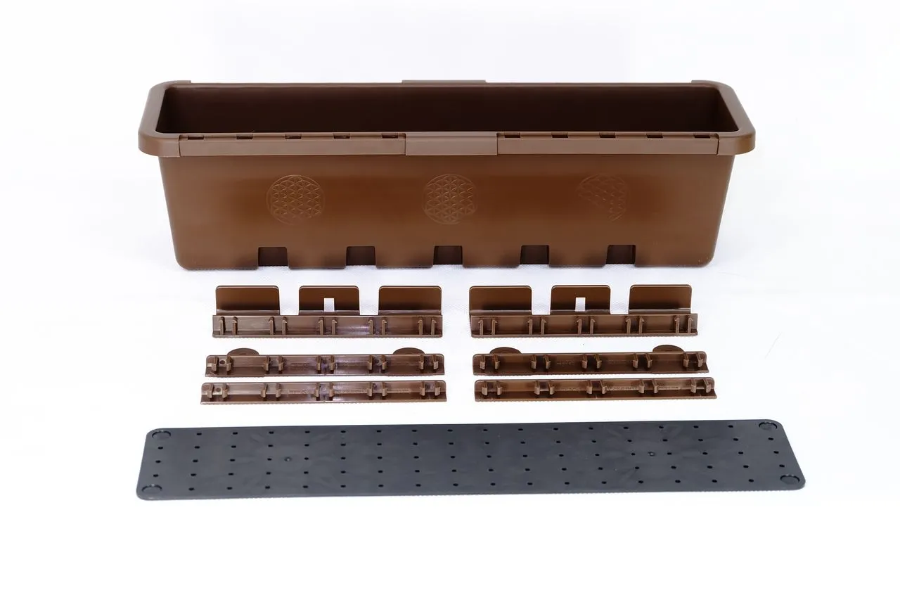 Blumen- / Kräuterbox 3 Stück, terrabraun, komplett