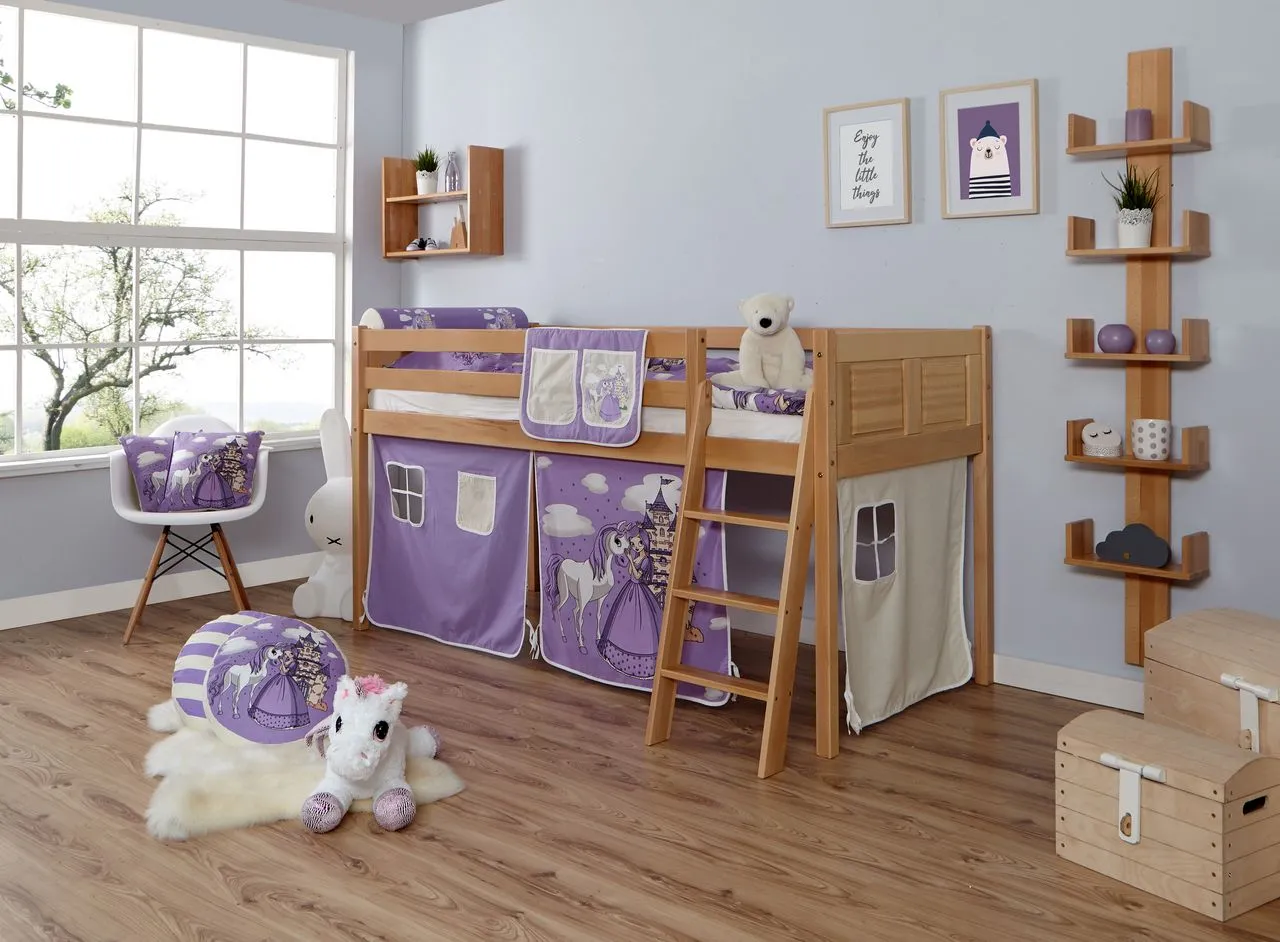 Hochbett Eric Country Buche Horse-Lila,A1