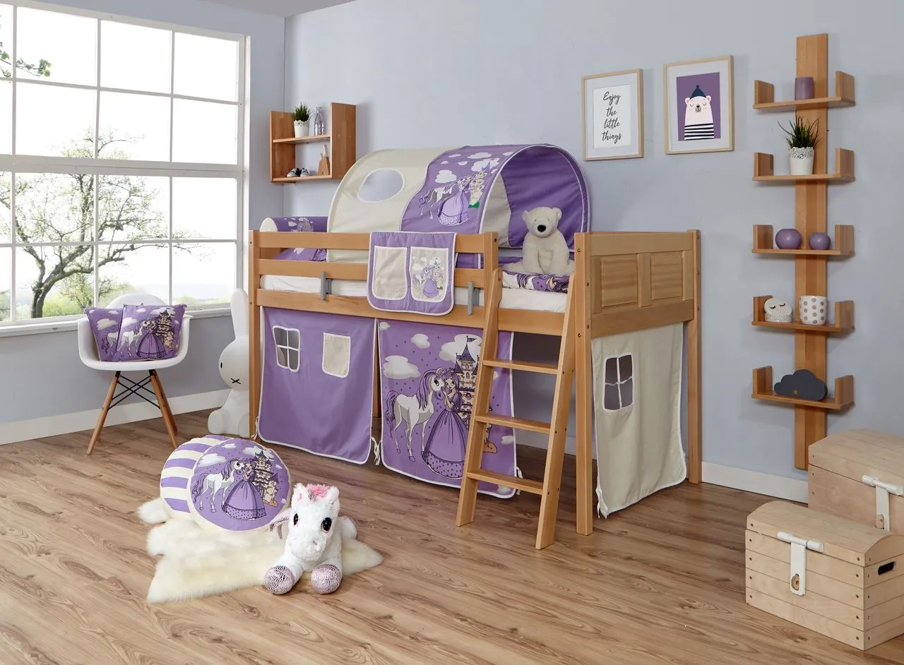 Hochbett Eric Country Buche Horse-Lila,A3
