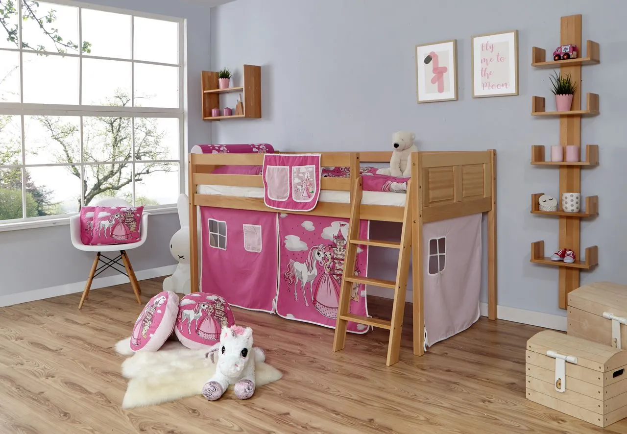 Hochbett Eric Country Buche Horse-Pink,A1