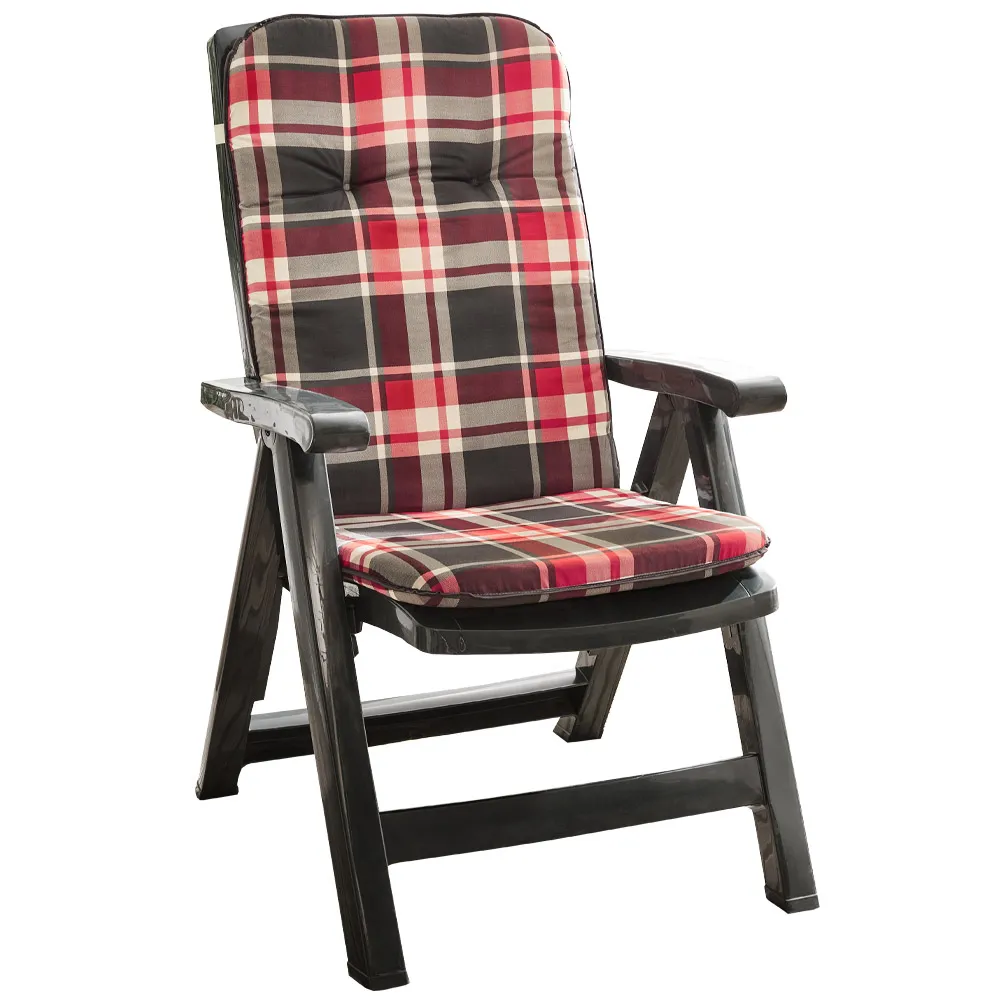 Solax-Sunshine Hochlehner-Polsterauflage, Karo Rot