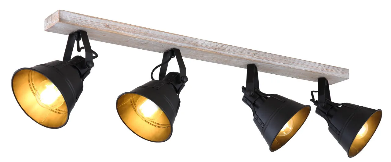 Lighting - GÜNTHER - Strahler Holz weiß, 4x E27