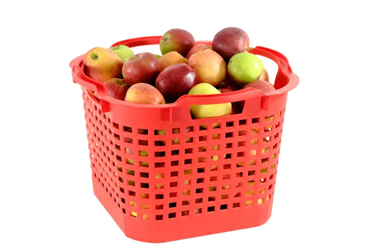 Uni-Korb 25 kg, 3 Stück, drehstapelbar, rot