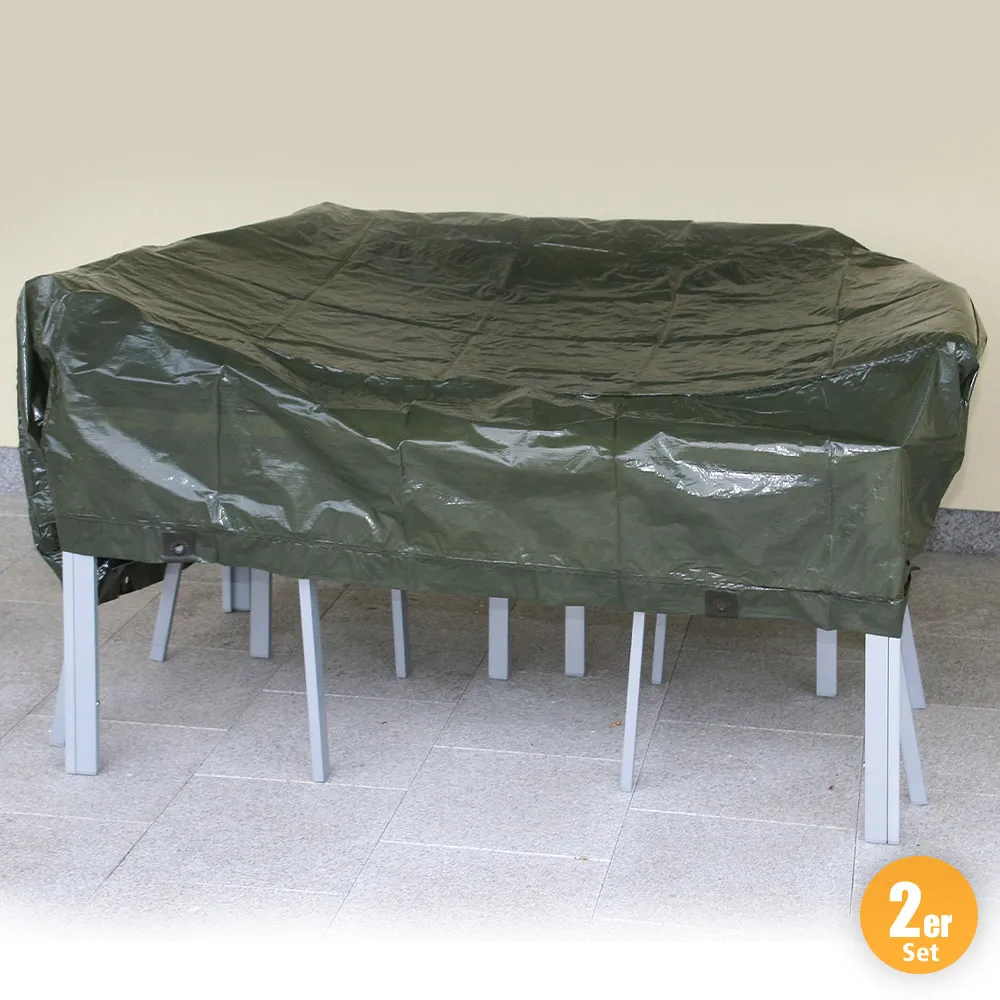 Premium-Abdeckplane, Grün - 2er-Set, 2 x 3 m / 2 x 2 m