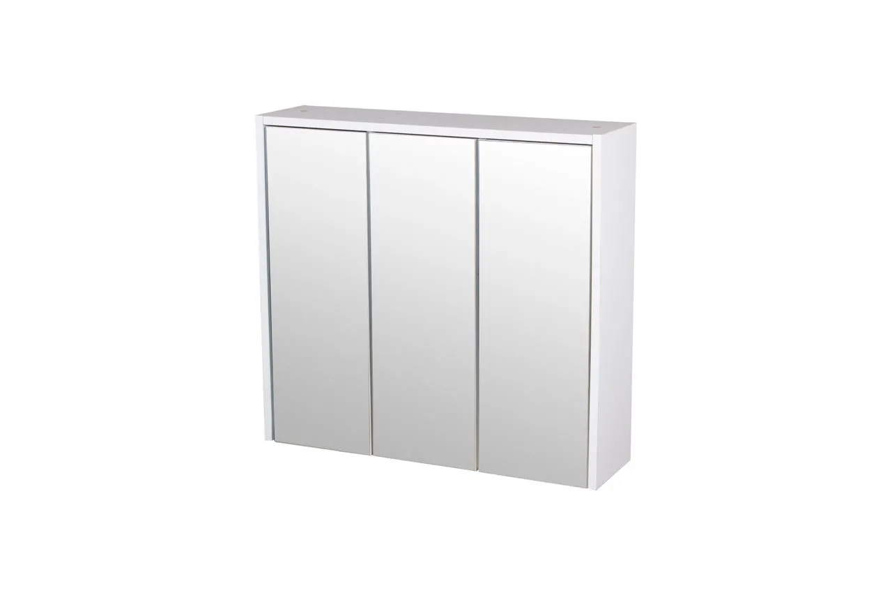 Spiegelschrank mit 3 Türen, ca. 65 x 60 x 17 cm - Weiß