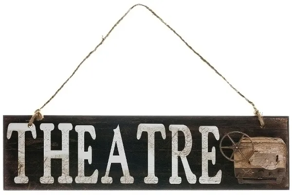 Holzschild "Theatre"