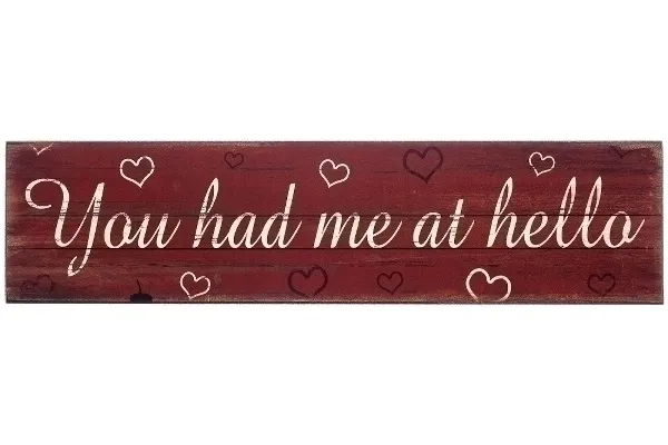 Holzschild "You had me at hello"