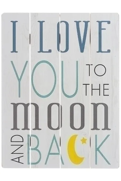 Holzschild "Love you to the moon and back"