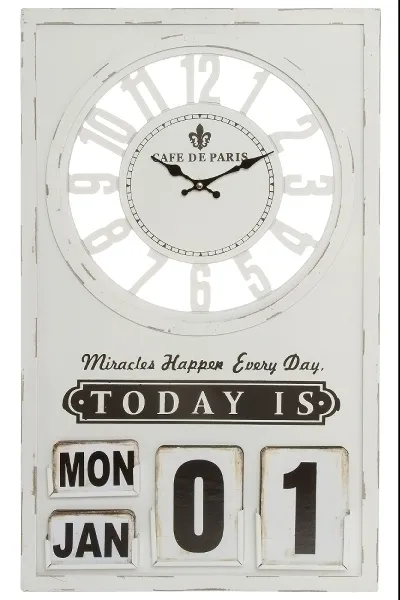 Wanduhr "Miracle", aus Holz mit Datum