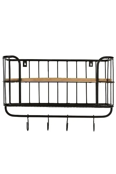 Wandregal "Taj Mahal" mit 4 Haken und 2 Böden