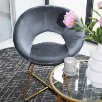 Samtstuhl SELESA Grau -EOL-