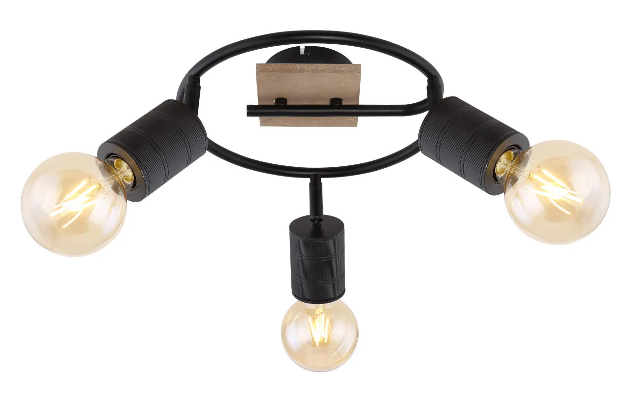 Lighting - JOSELLA - Strahler Holz dunkelbraun, 3x E27