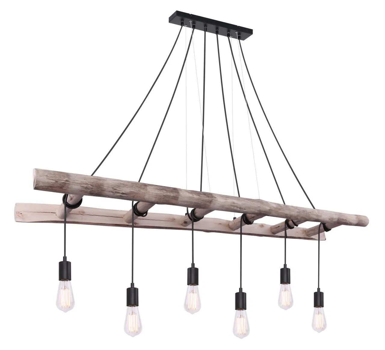 Lighting - IRMGARD - Hängeleuchte Holz naturfarben, 6x E27