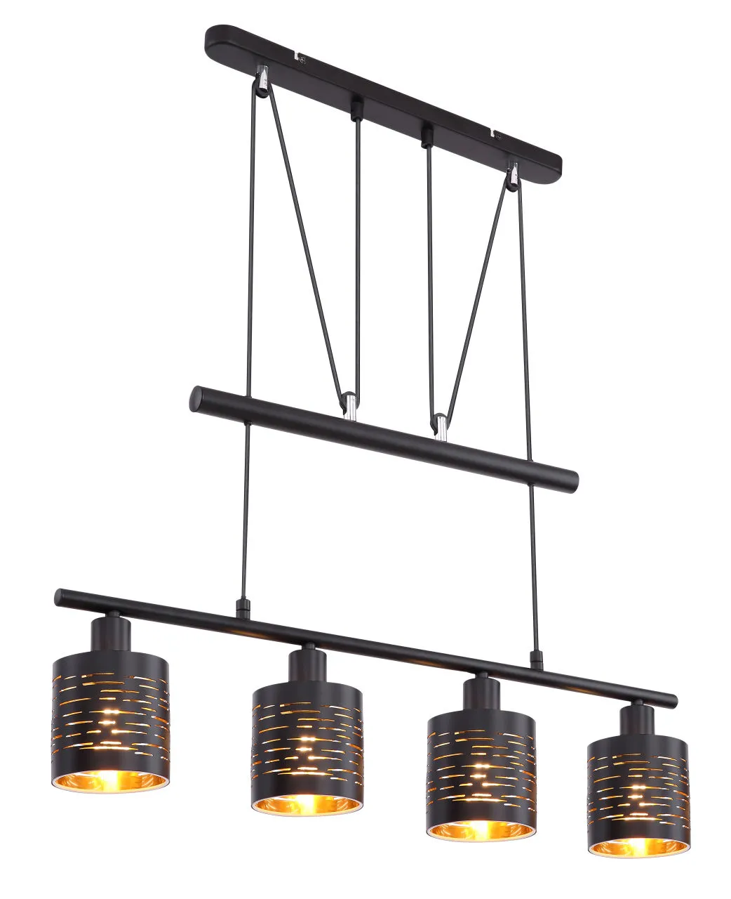 Lighting - TUNNO - Hängeleuchte Metall schwarz, 4x E14 LED