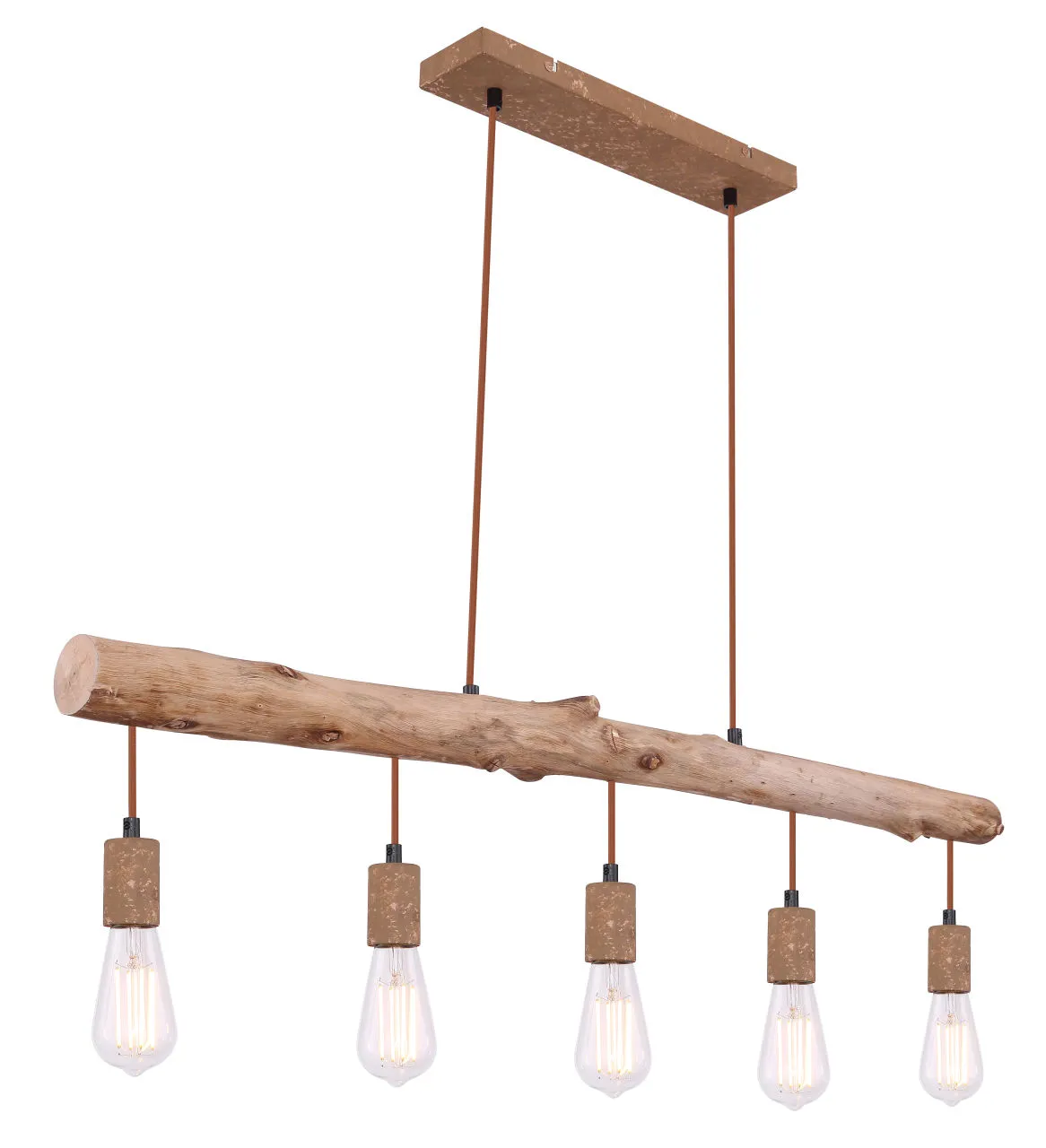 Lighting - JAKOB - Hängeleuchte Metall rostfarben, 5x E27