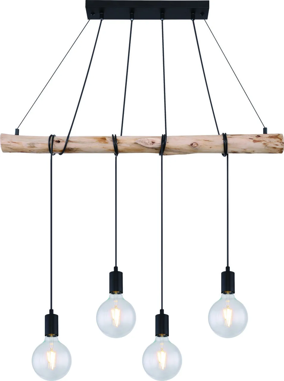 Lighting - AUSTON - Hängeleuchte Metall schwarz matt, 4x E27