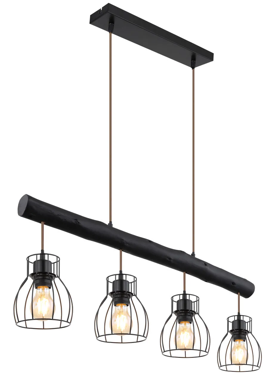 Lighting - MINA - Hängeleuchte Metall schwarz matt, 4x E27
