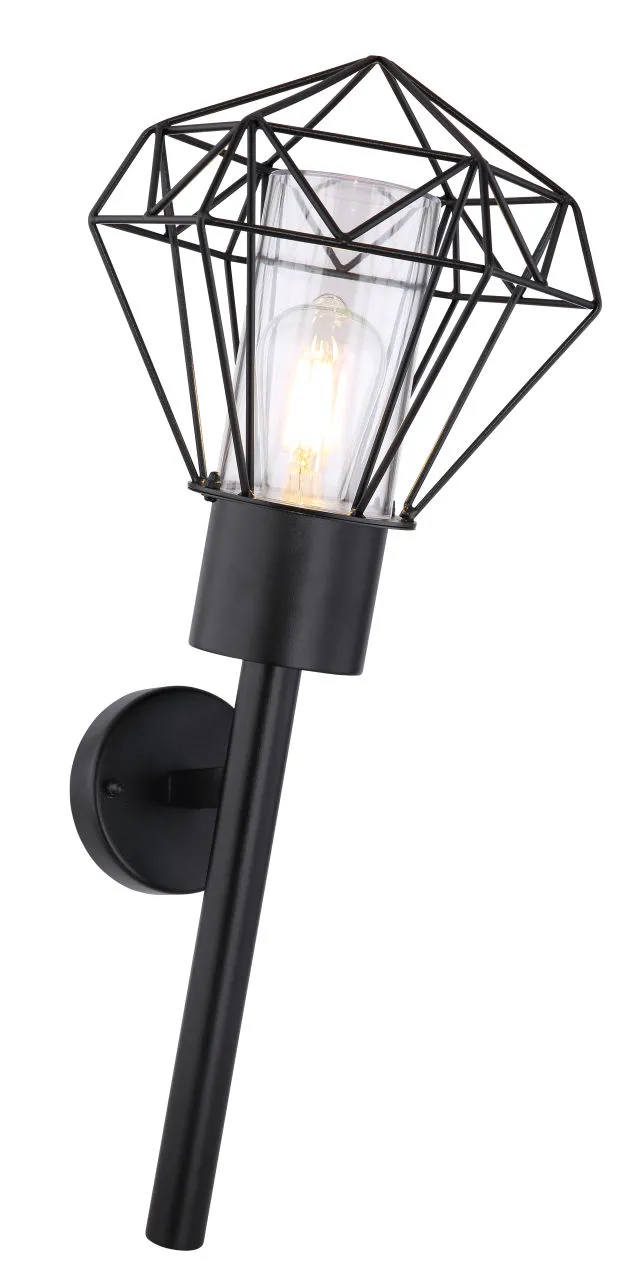 Lighting - HORACE - Außenleuchte Edelstahl schwarz, 1x E27 LED