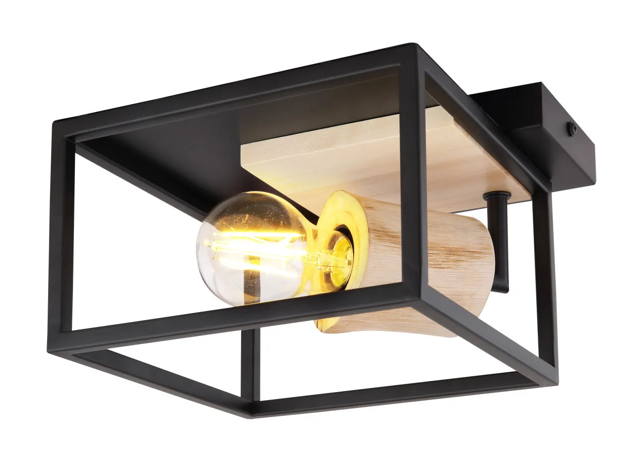 Lighting - HAGAR - Deckenleuchte Metall schwarz matt, 1x E27