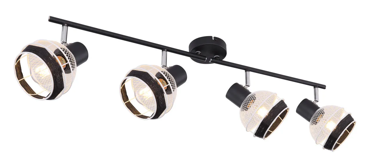 Lighting - GRIDDY - Strahler Metall schwarz matt, 4x E27