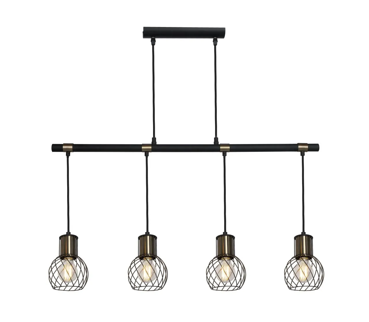 Lighting - ARGUSTO - Hängeleuchte Metall schwarz matt, 4x E27