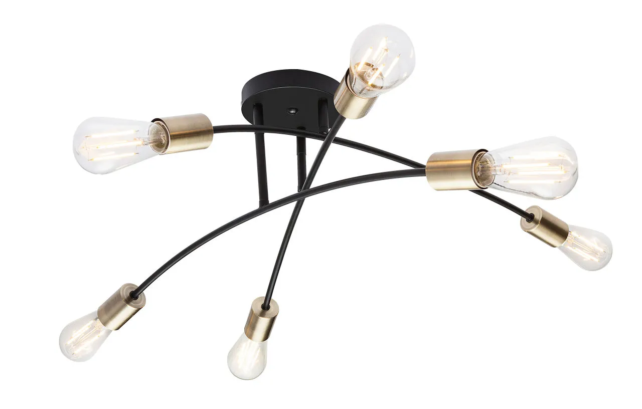 Lighting - SARINI - Deckenleuchte Metall schwarz, 6x E27