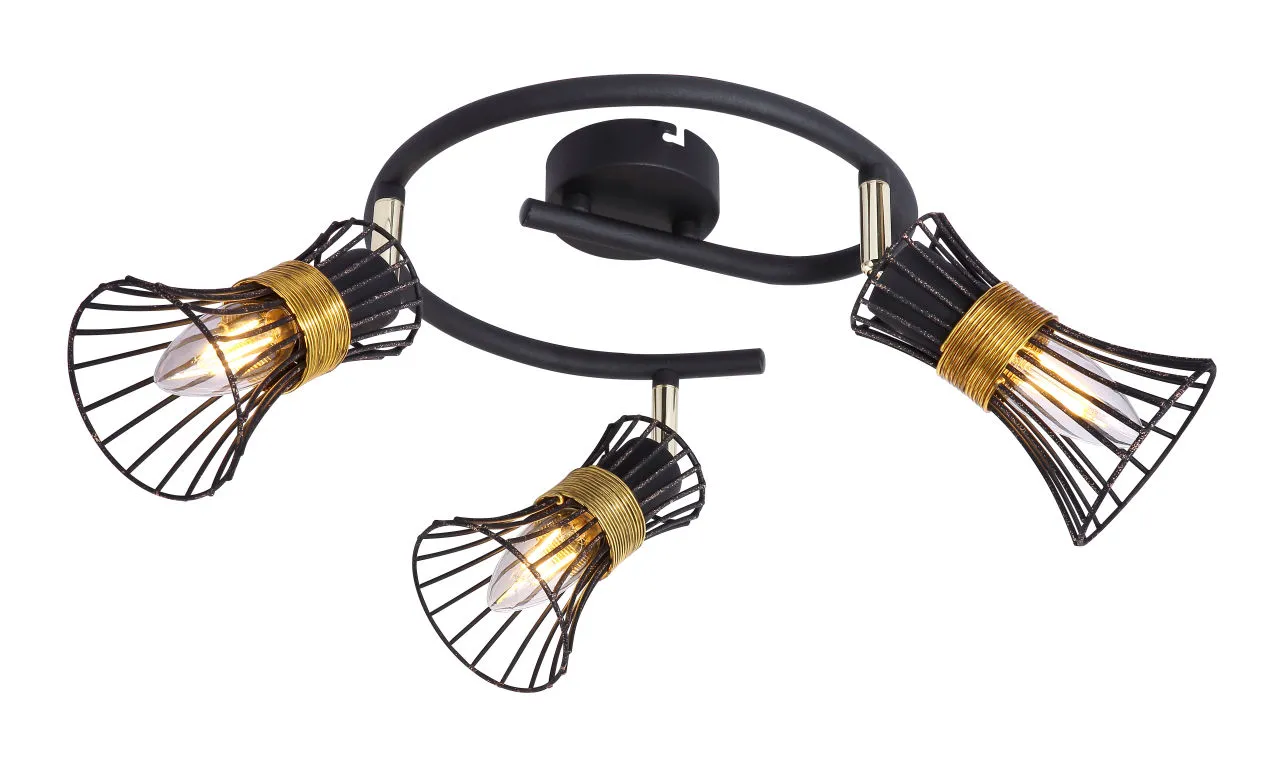 Lighting - PURRA - Strahler Metall schwarz, 3x E14