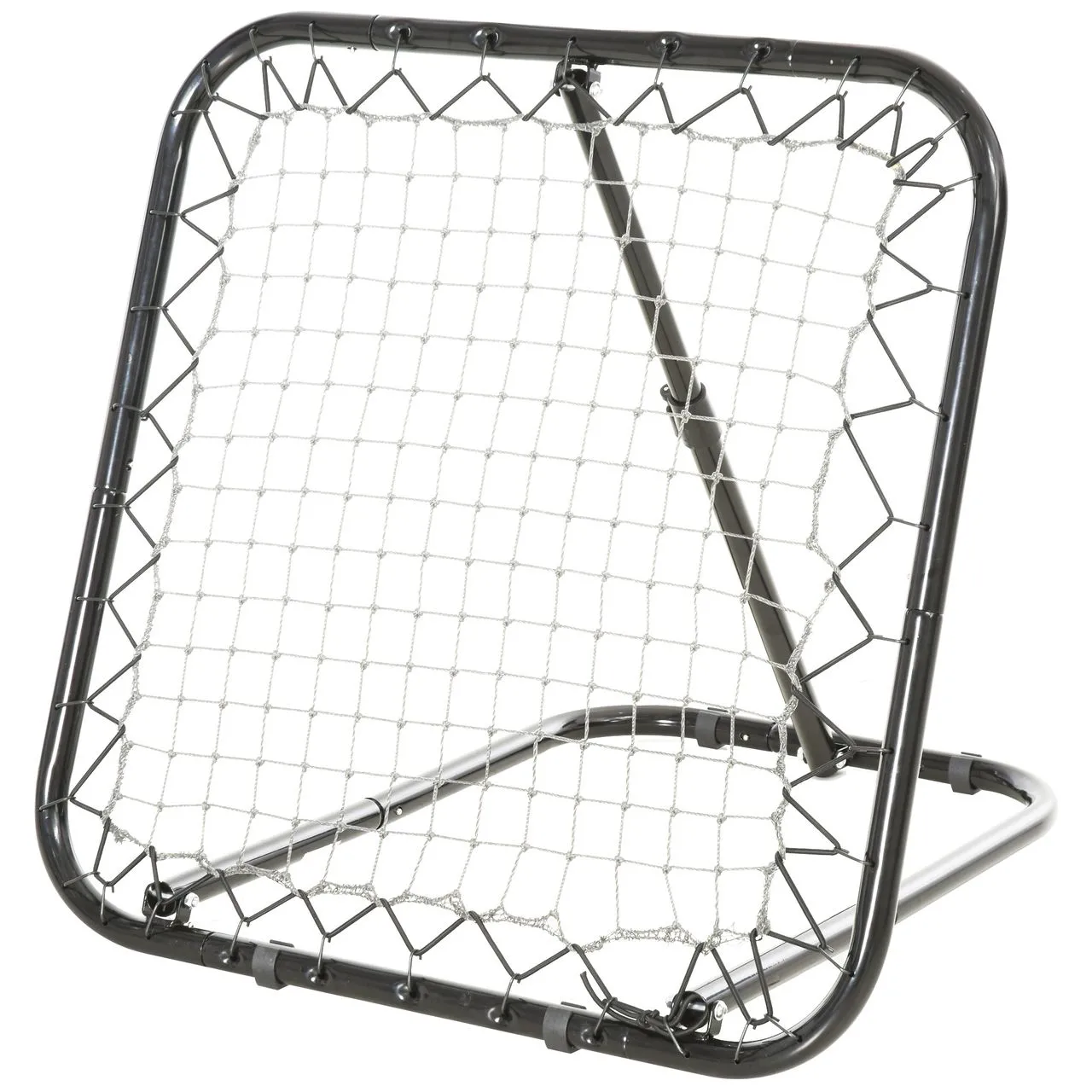 Baseball Rebounder Kickback Tor Rückprallwand Netz Rückprall Faltbar Metall+PE Schwarz 78 x 84 x 65-78 cm