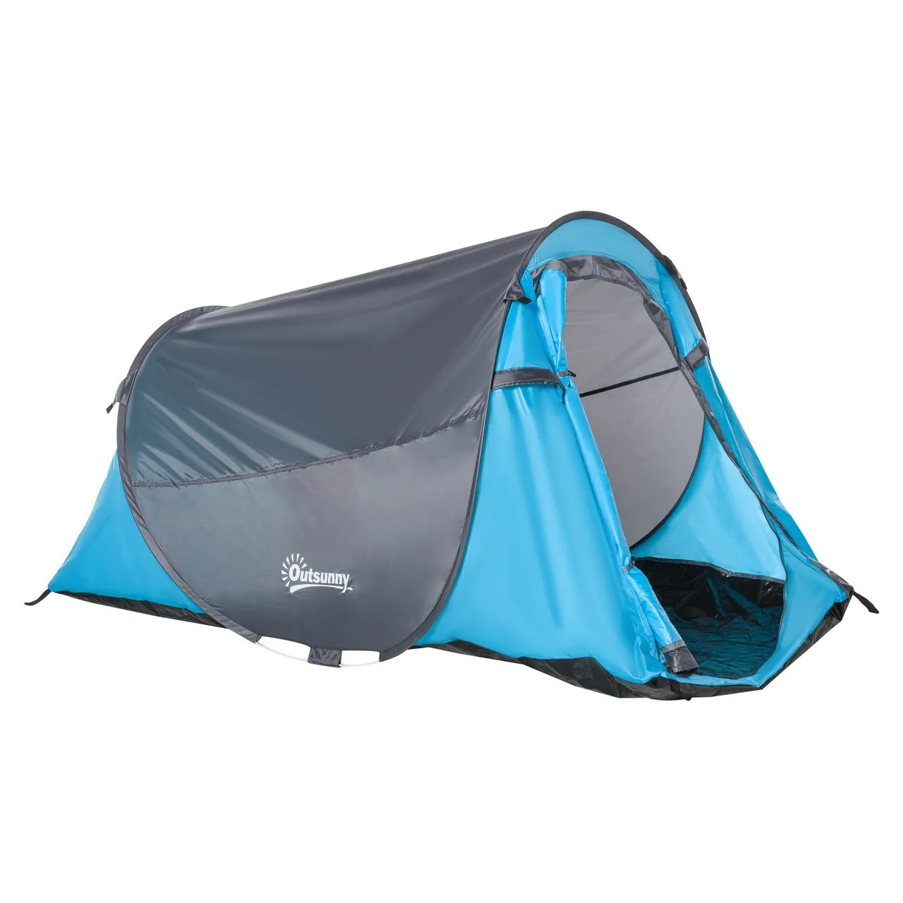 Pop up Zelt für 1-2 Personen Campingzelt für 3 Jahreszeiten Blau+Grau 220 x 108 x 110 cm