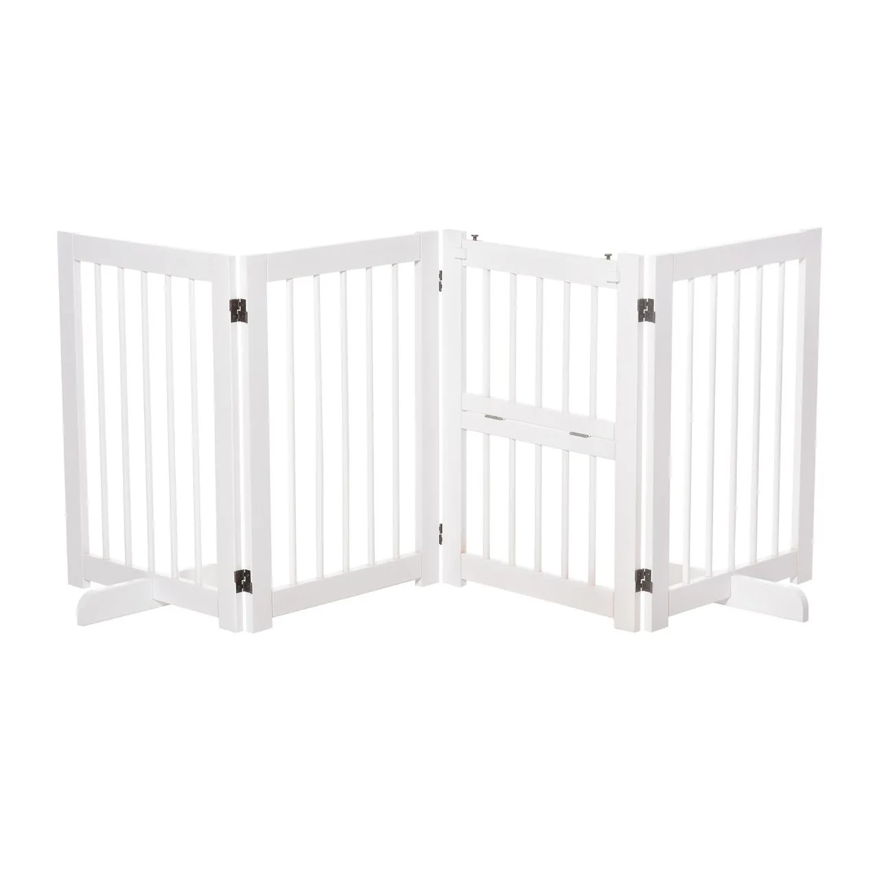 Hunde Absperrgitter Türschutzgitter Schutzgitter Konfigurationsgitter klappbar mit 4 Stücke Kiefernholz Weiß 215 x 38 x 75 cm