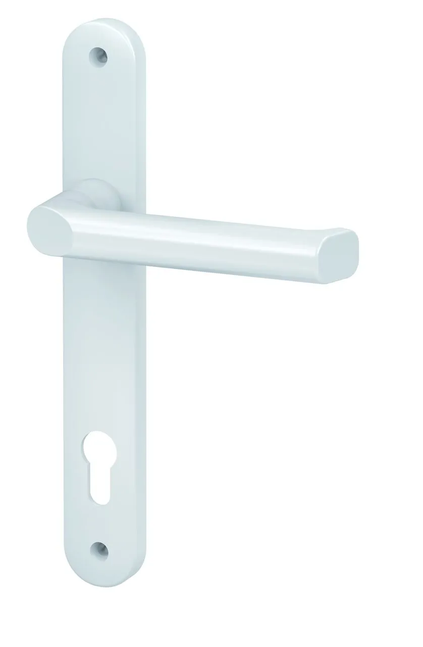 1/2-Schmalrahmen-Drücker-Garnitur (innen) - rund - Alu Weiß - Lochung: PZ - 92/8 mm