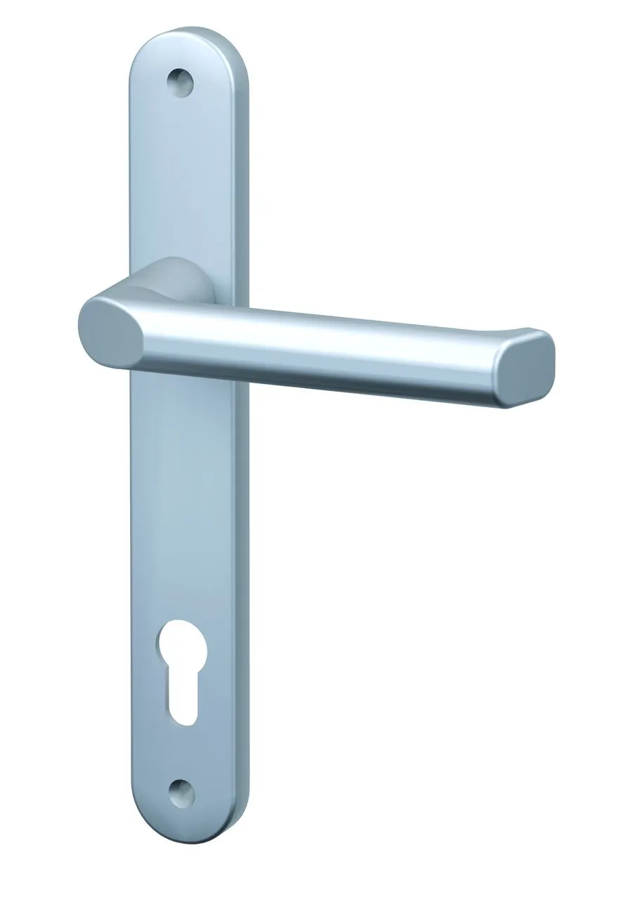 1/2-Schmalrahmen-Drücker-Garnitur (innen) - rund - Alu Edelstahlfa. - Lochung: PZ - 92/8 mm