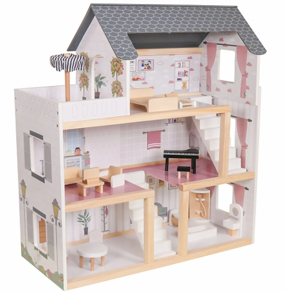 Puppenhaus Lara Villa möbliert 3 Etagen