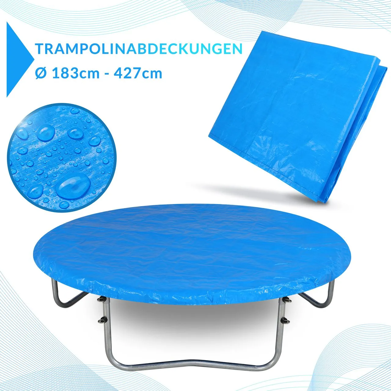 monzana Abdeckung Trampolin  305cm blau