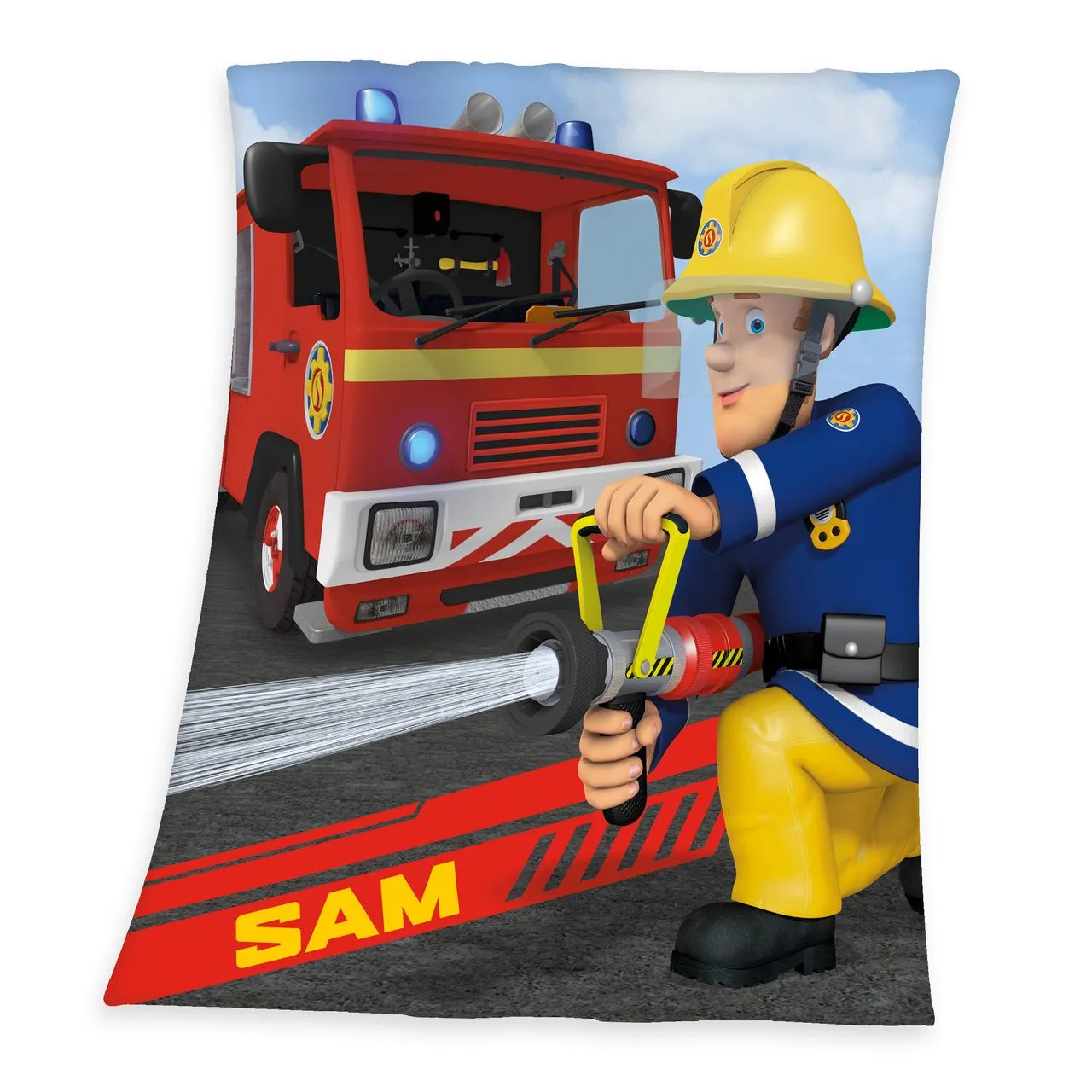 Feuerwehrmann Sam Fleecedecke Größe 130x160 cm