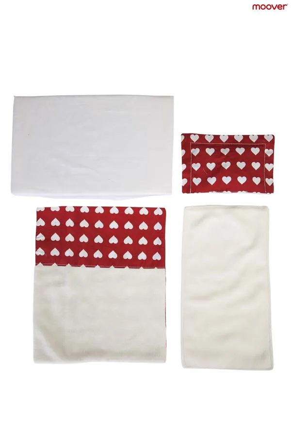 Maxi Puppenwagen Bettwäsche 5tlg. (rot) / dolls pram beddings (red)