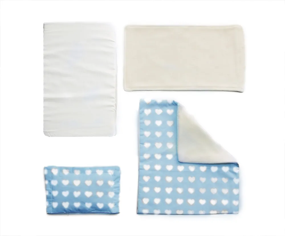 Maxi Puppenwagen Bettwäsche 5tlg. (blau) / dolls pram beddings (blue)