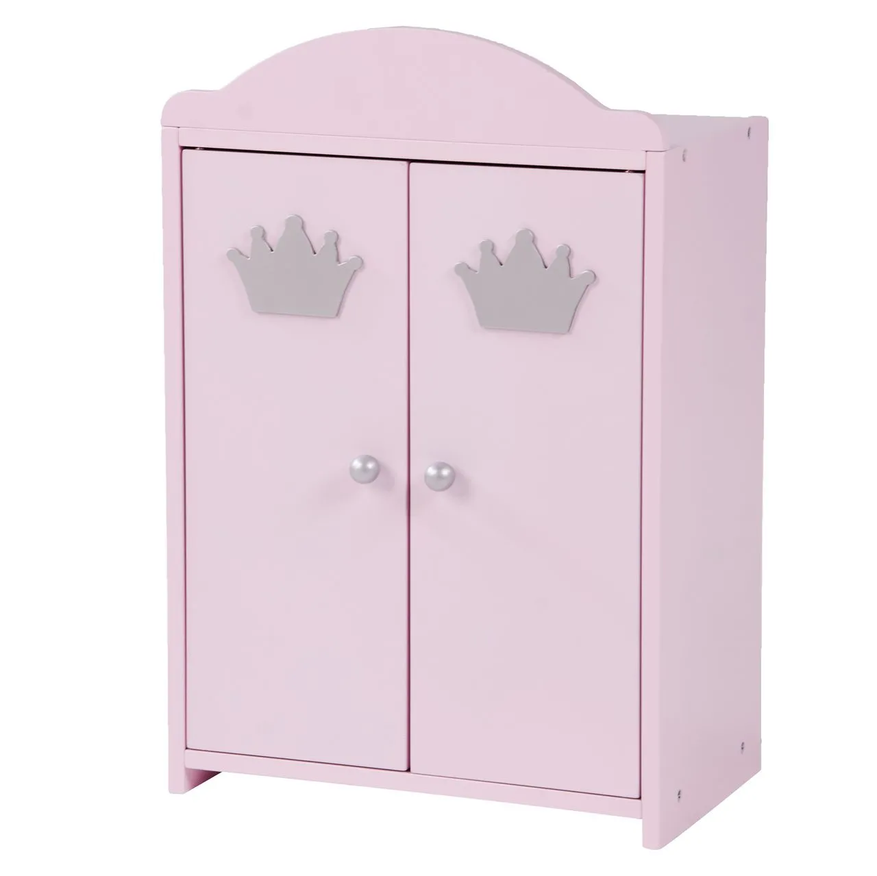Puppenkleiderschrank 2-türig „Prinzessin Sophie“, rosa lackiert, inkl. Kleiderstange und Boden