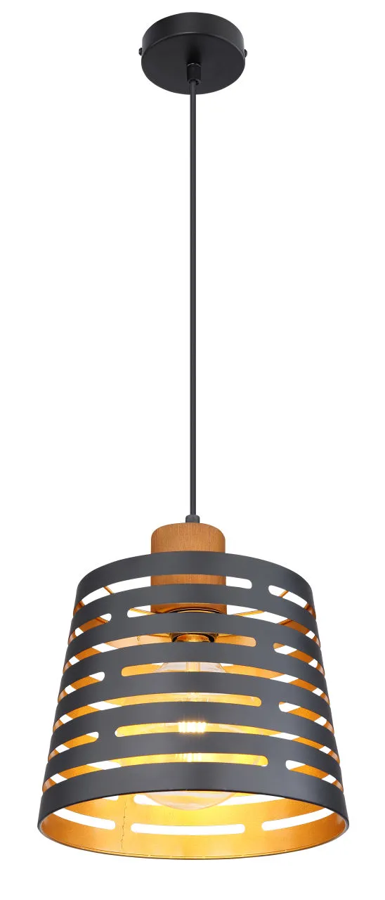 Lighting - ABLONA - Hängeleuchte Metall schwarz matt, 1x E27