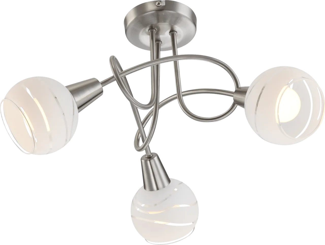 Lighting - ELLIOTT - Deckenleuchte Metall Nickel matt, 3x E14