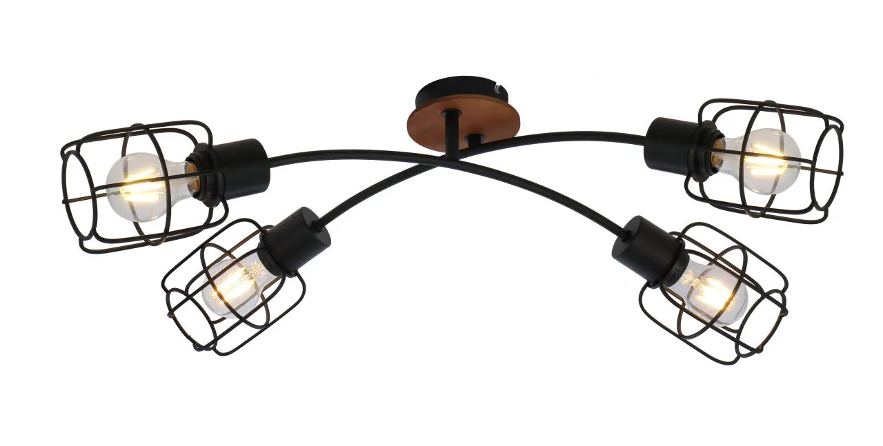 Lighting - WILLA - Deckenleuchte Metall schwarz, 4x E27