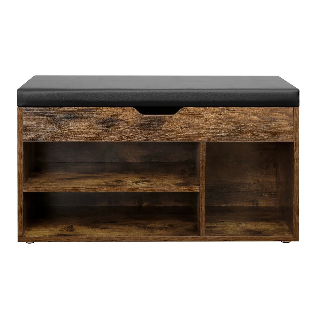 Schuhbank, gepolstert, 3 offene Fächer