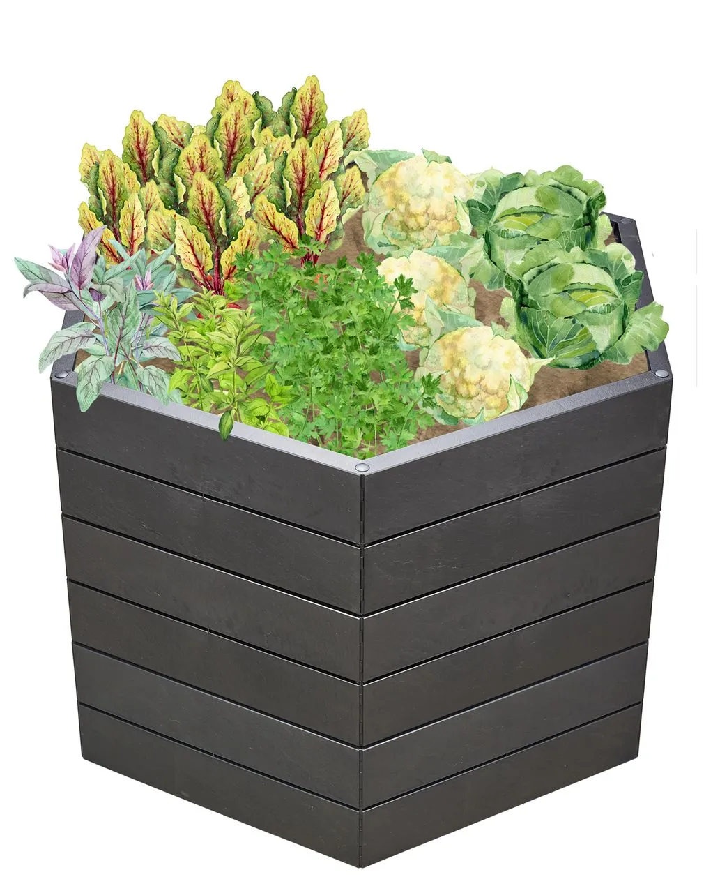 ERGO Hochbeet L 75 Stone inkl. Wassersparsystem