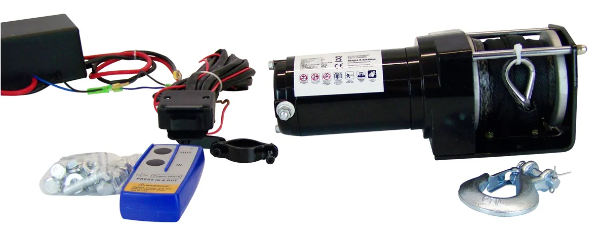 Profi-Seilwinde 12 V, 2700 kg Synthetikseil