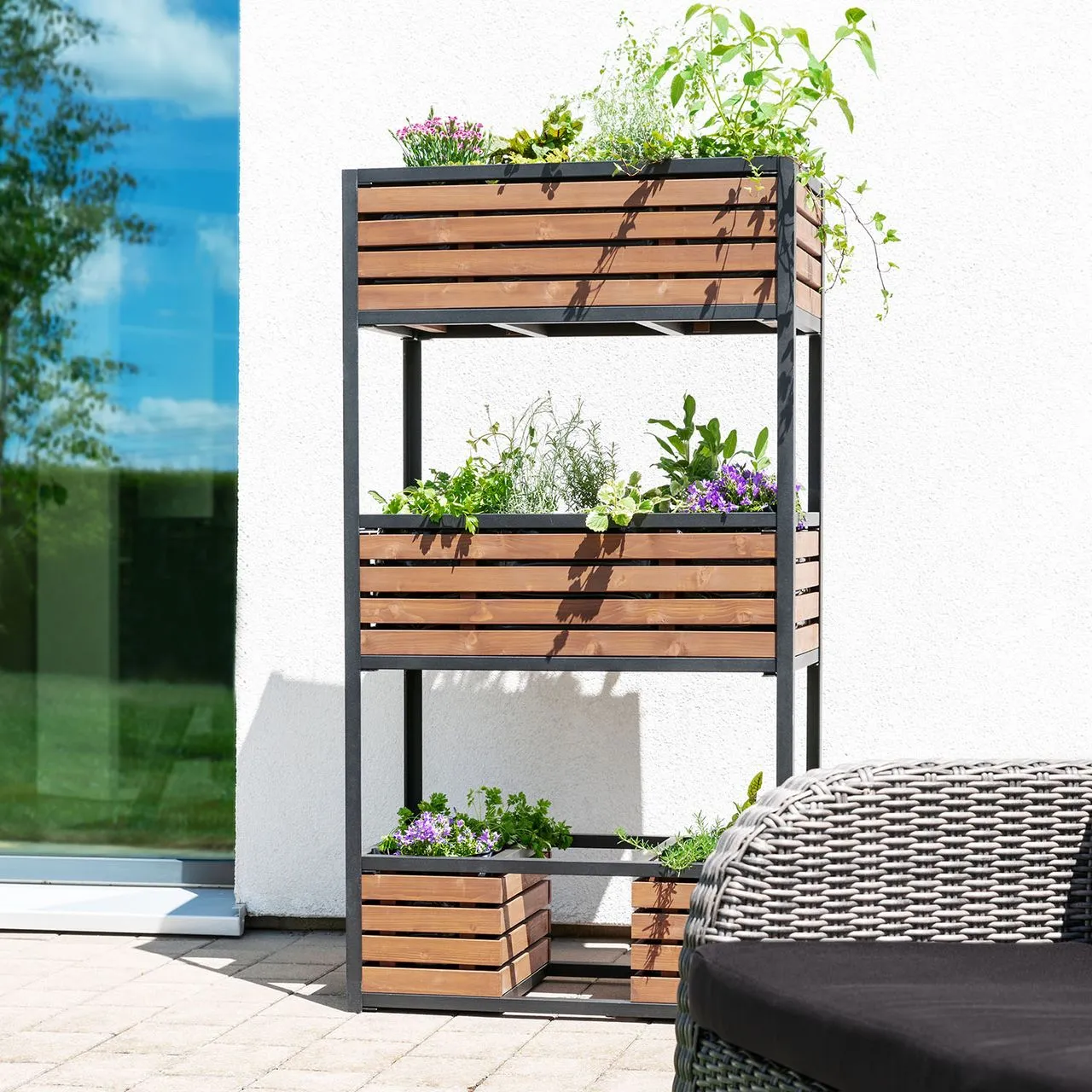 Hochbeet "CUBE ELEMENTS" Metall/Holz