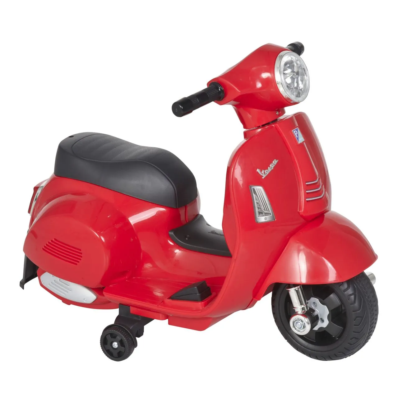 VESPA Elektromotorrad Kindermotorrad Elektrofahrzeug 18-36 Monate 3 km/h LED-Licht Sound PP-kunststoff Metall Rot 66,5 x 38 x 52 cm