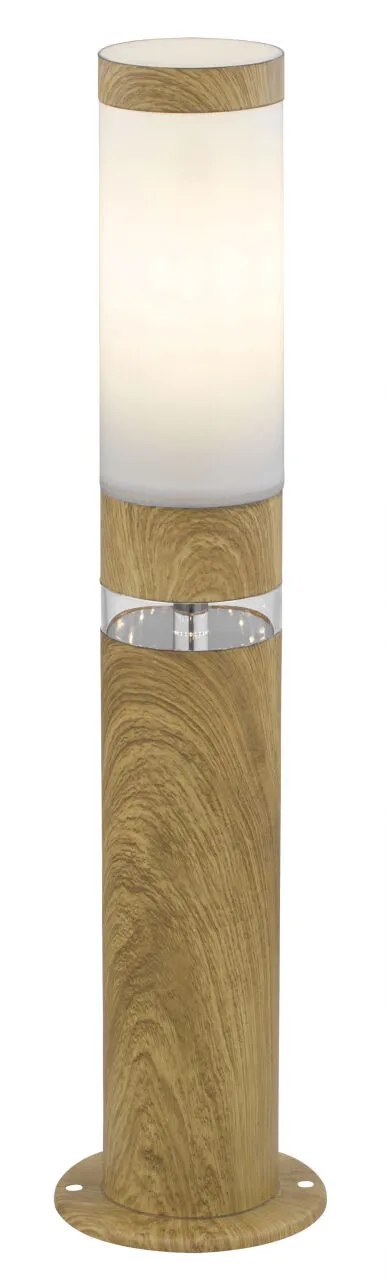 Lighting - JAICY - Außenleuchte Edelstahl holzoptik, 1x E27 LED